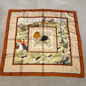 Vintage Gucci scarf featuring fox hunting motif V Accornero